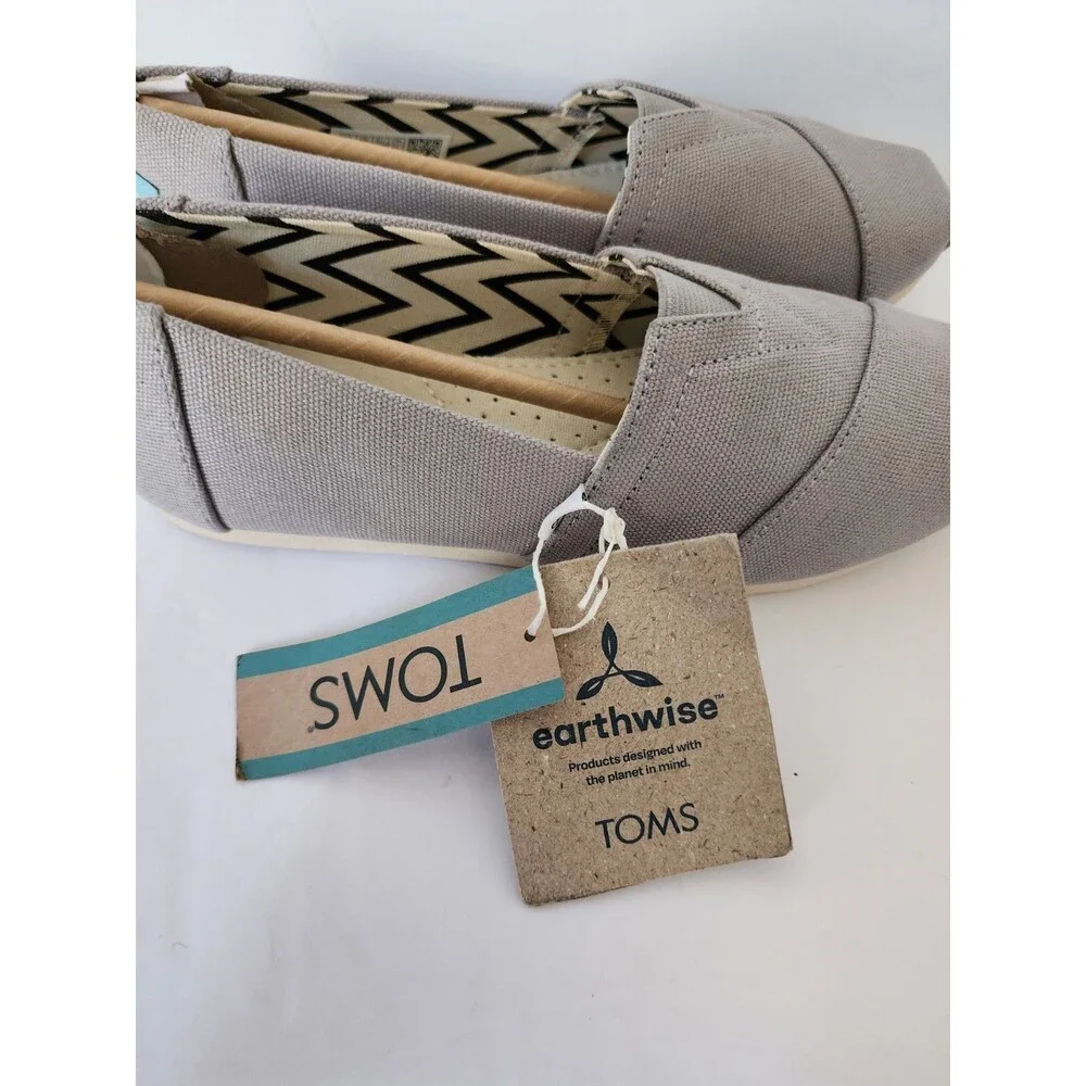 Nwt Toms Womens Alpargata Recycled Cotton Canvas Slip Ons Shoes Size 5
